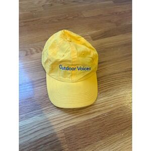 Outdoor Voices Yellow Boston Baseball Cap Cotton Adjustable Strap Logo